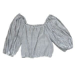 Lucy Paris Cropped Polka Dot Blouse Size Large EUC